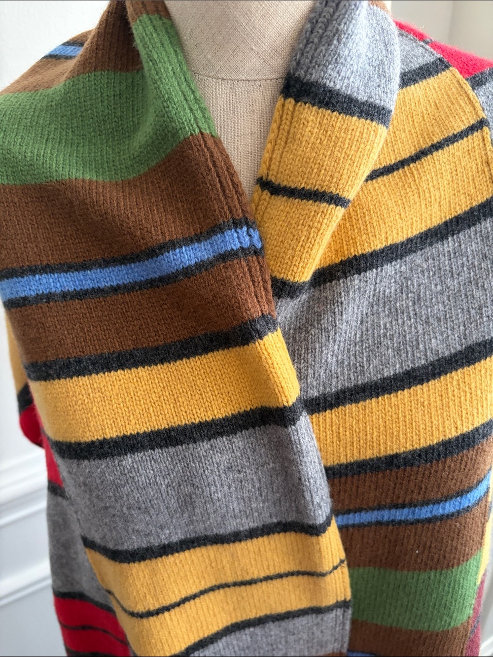 Max Mara Colorblock Striped Knit Scarf - Picture 6 of 6